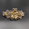Gold Rhinestone Flower Hair Bar Barrette, Gold Hair Clip, Crystal Hair Jewelry