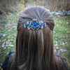 Sapphire Rhinestone Hair Bar Barrette, Dark Blue Hair Clip, Crystal Hair Jewelry