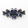 Sapphire Rhinestone Hair Bar Barrette, Dark Blue Hair Clip, Crystal Hair Jewelry