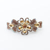 Gold Rhinestone Flower Hair Bar Barrette, Gold Hair Clip, Crystal Hair Jewelry