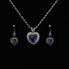 Classy Sterling Silver Tanzanite Heart Necklace and Earring Set, Tanzanite Jewelry, Heart Jewelry, Bridal Jewelry Gift, December Birthstone